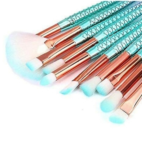 🆕️ 11 piece Mermaid Makeup Brush Set - Picture 3 of 4